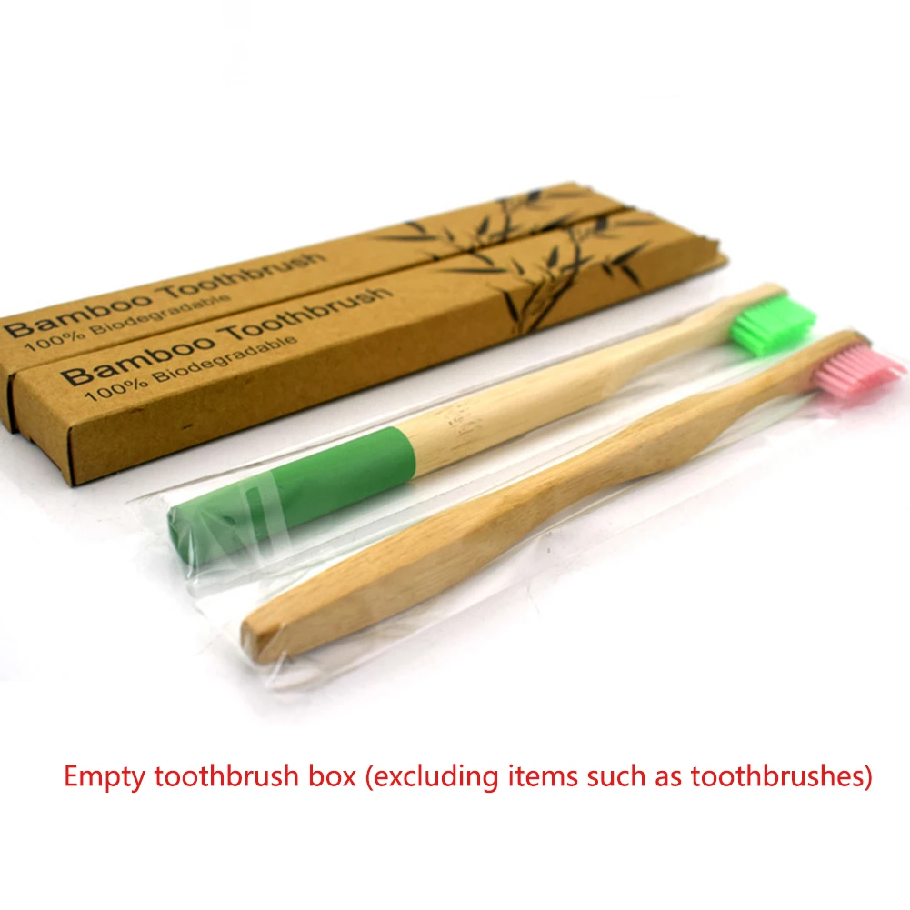 100pcs/lot Bamboo Charcoal Toothbrush Kraft Box Environmental Packing Toothbrushes Case without | Красота и здоровье