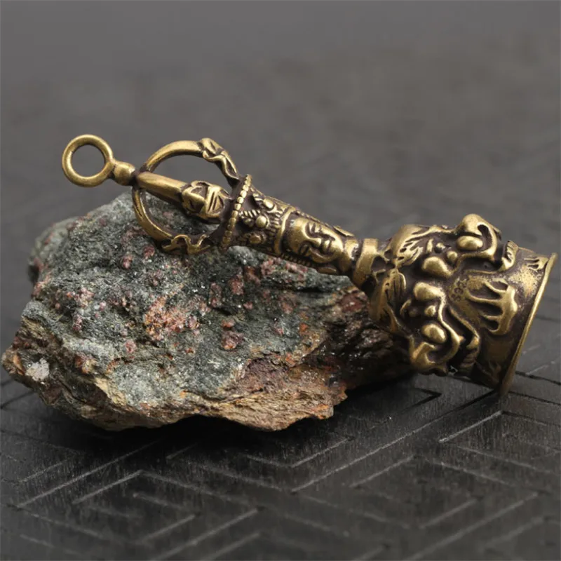 Ручной работы три льва медный брелок креативный животный кулон старинные