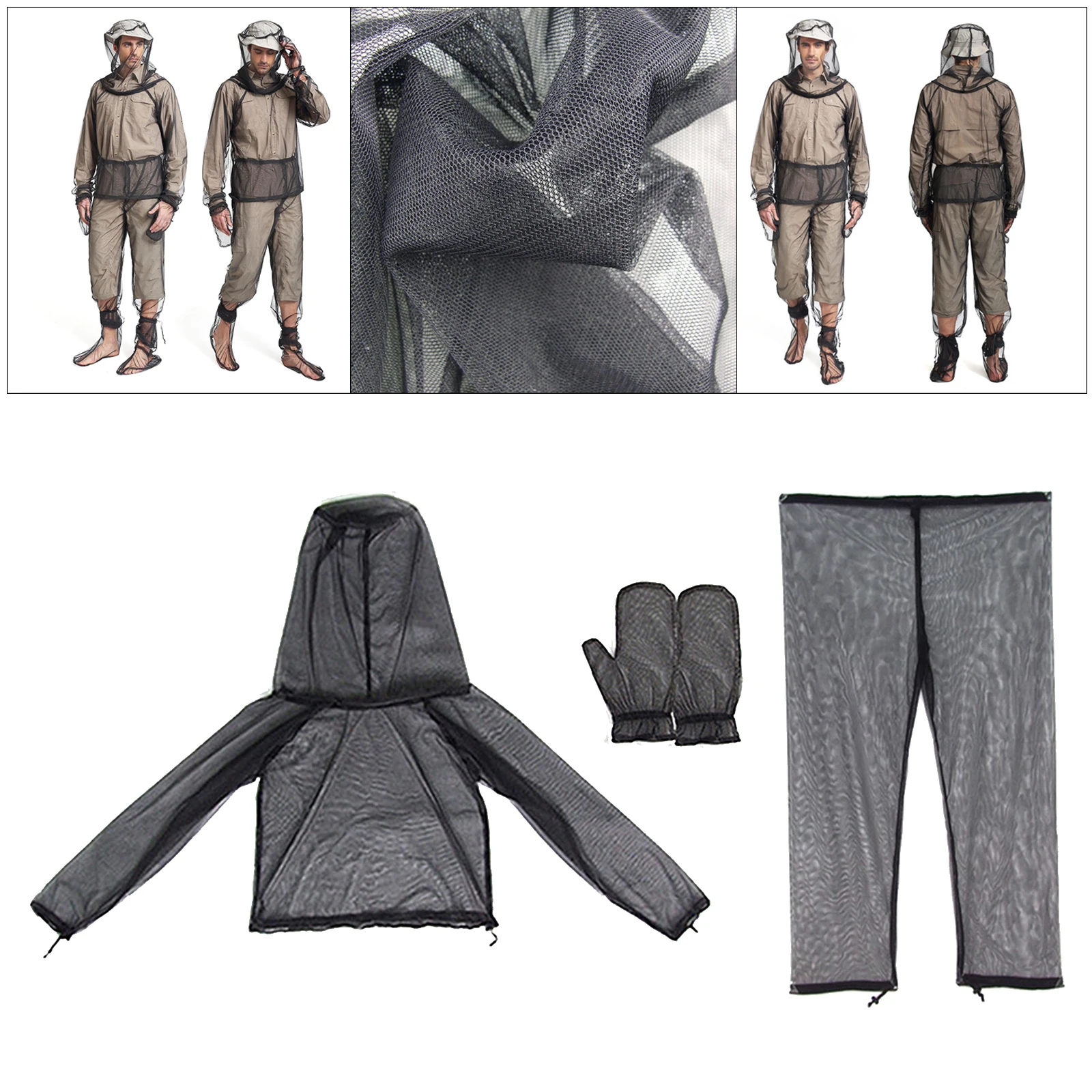 

Mesh Hooded Mosquito-proof Suit Outdoor Fishing Adventure Insect-proof Clothing Set Camping Hiking Anti-mosquito Bite Clothes
