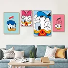 Картины на холсте Disney с изображением Дональда Дака Гуфи, смешные Мультяшные плакаты и скандинавские принты, настенные картины для гостиной, домашний декор