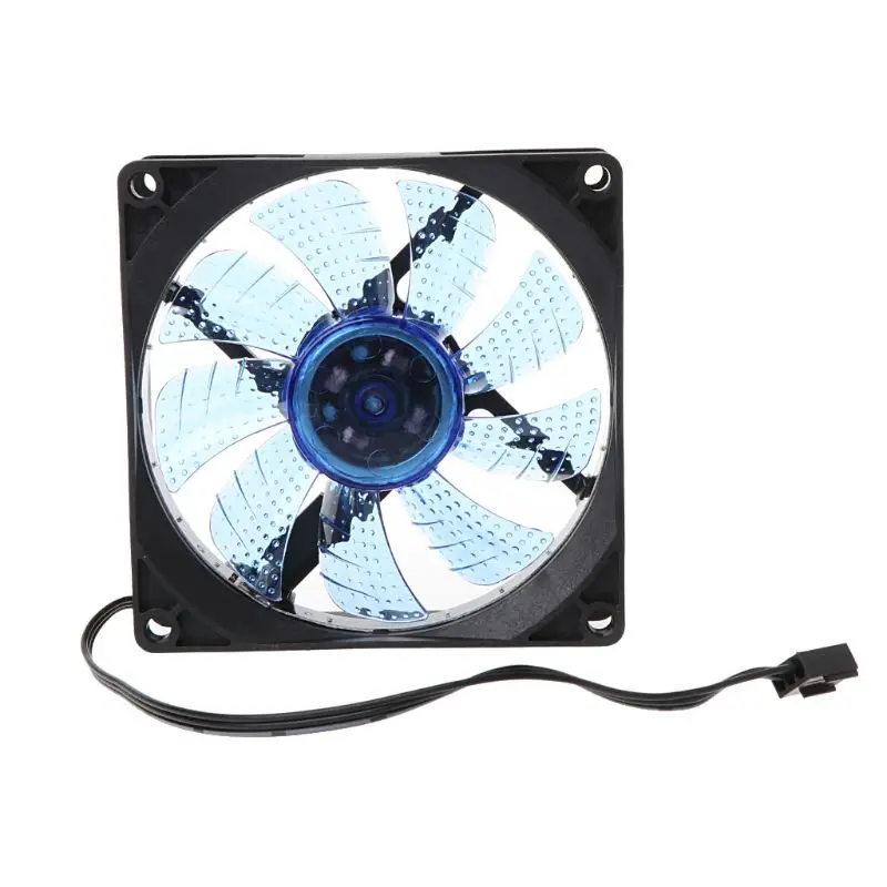 

LED Light 3 pin 90x90x25mm PC Desktop Computer Case Cooling Cooler Fan Low Noise Radiator