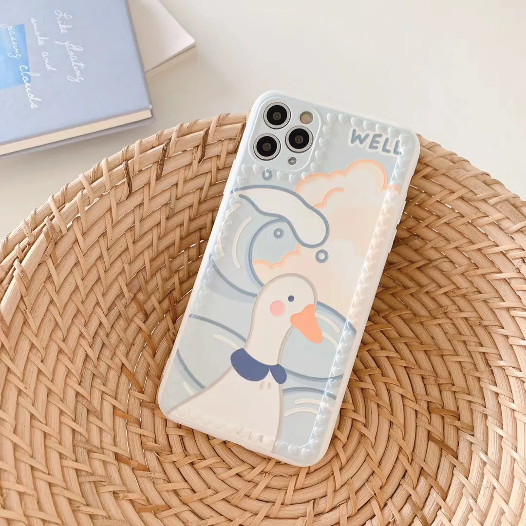 

For iphone Case Cove,3D Cartoon Cute Duck Case For Iphone 7/8 Case,TPU Shockproof Case For Iphone SE 2020/XS MAX/XR Case