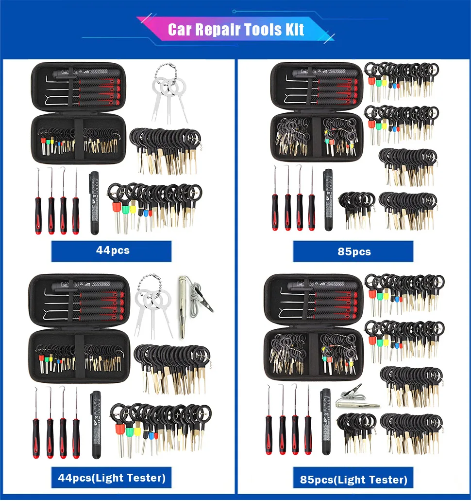 best ratcheting wrench set Car Terminal Removal Electrical Wiring Wire Harness Crimp Connector Pin Extractor Kit Repair Hand Tools With 4pcs Pick Hook Set interior trim removal tool