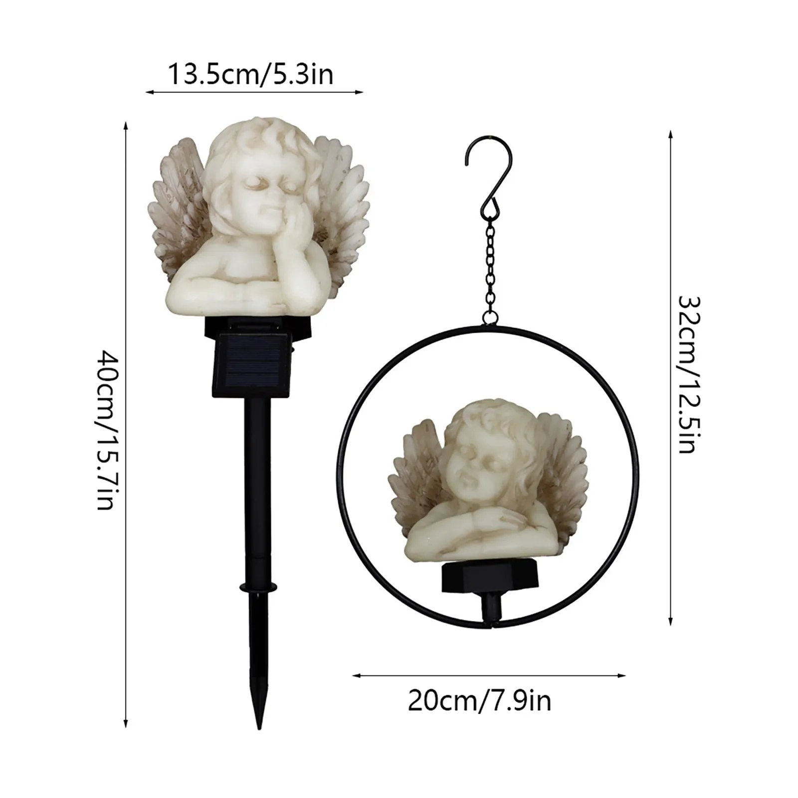 

1PC warm Solar Powered Angel Cherub Lantern Garden Yard Patio Art Outdoor Garden Lamp For Holiday Party Decoration Hot Sale