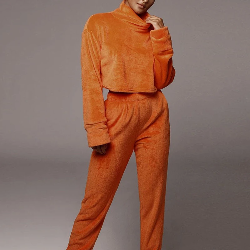 COSYGAL 2019 Сексуальная водолазка зимний комплект толстые бархатные Топы + брюки
