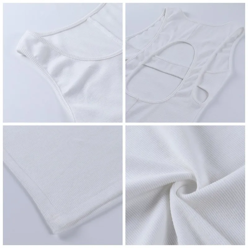 

Aushiya Hollow Out Backless Sexy Women Dress 2021 Sleeveless O-Neck Summer Dresses White Elegant Streetwear Evening Vestidos New