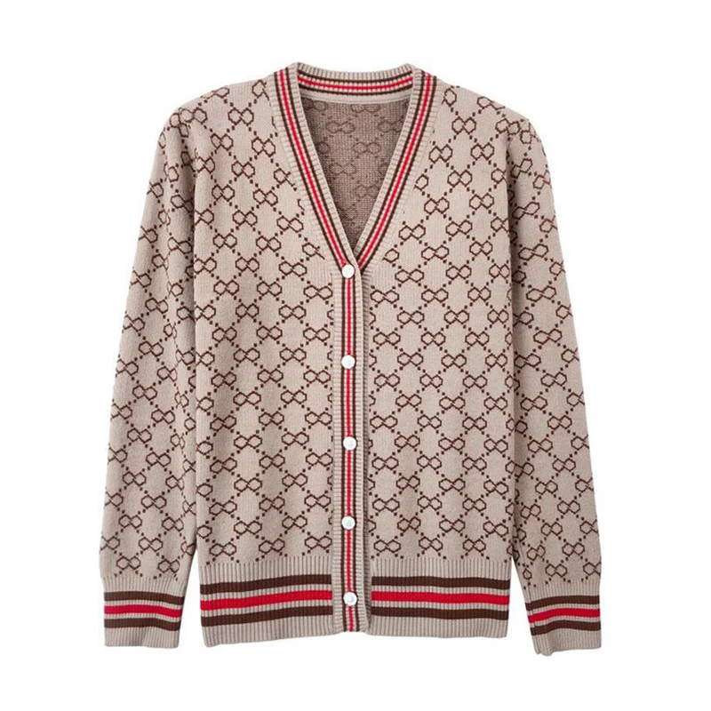 

Sweater with Buttons Long Sleeve Striped Knitted Cardigan Ladies Arrival Oversize Cotton Sweaters Autumn Winter New Fashion