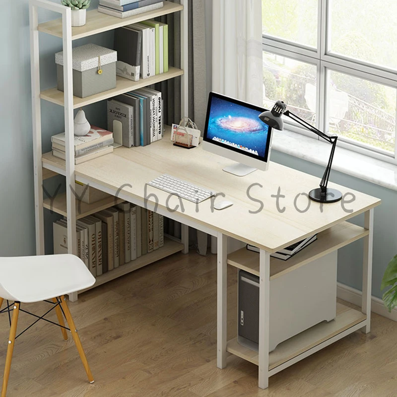 

NEIKIA Computer Desk Bookshelf Integrated Household Bedroom Shelf Writing Simple Rental Office Chair Combination Laptop Table