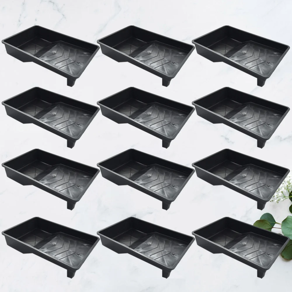 

4Pcs 7Inches Prrofessional Universal Paint Tool Brush Tray Thickened Black Tray (Black)