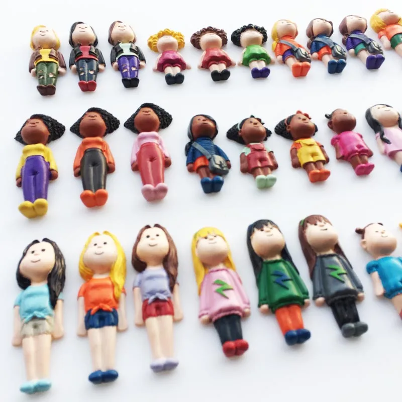 Милые персонажи магниты на холодильник мультфильмов девушка наклейка 3D рисунок