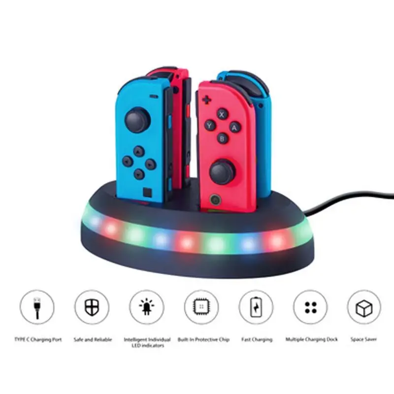 

Charger Stand Charging Dock for Switch 4 Port Luminous Handle Charger