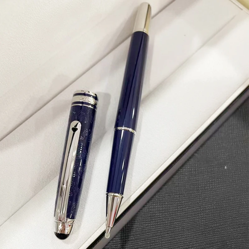 

The latest poker flower blue resin ballpoint pen korean stationery mb gel pens