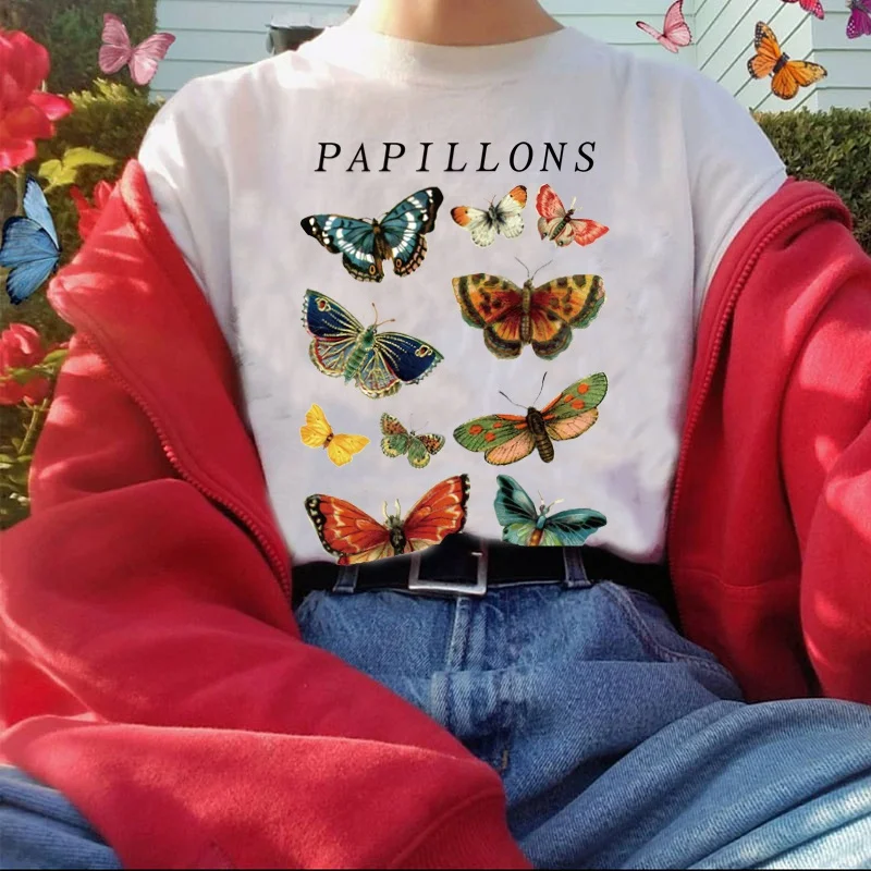 

VIP HJN Papillons Butterfly Hip Hop Oversize T Shirt Streetwear Harajuku Butterfly Tshirt Short Sleeve Cotton Loose HipHop
