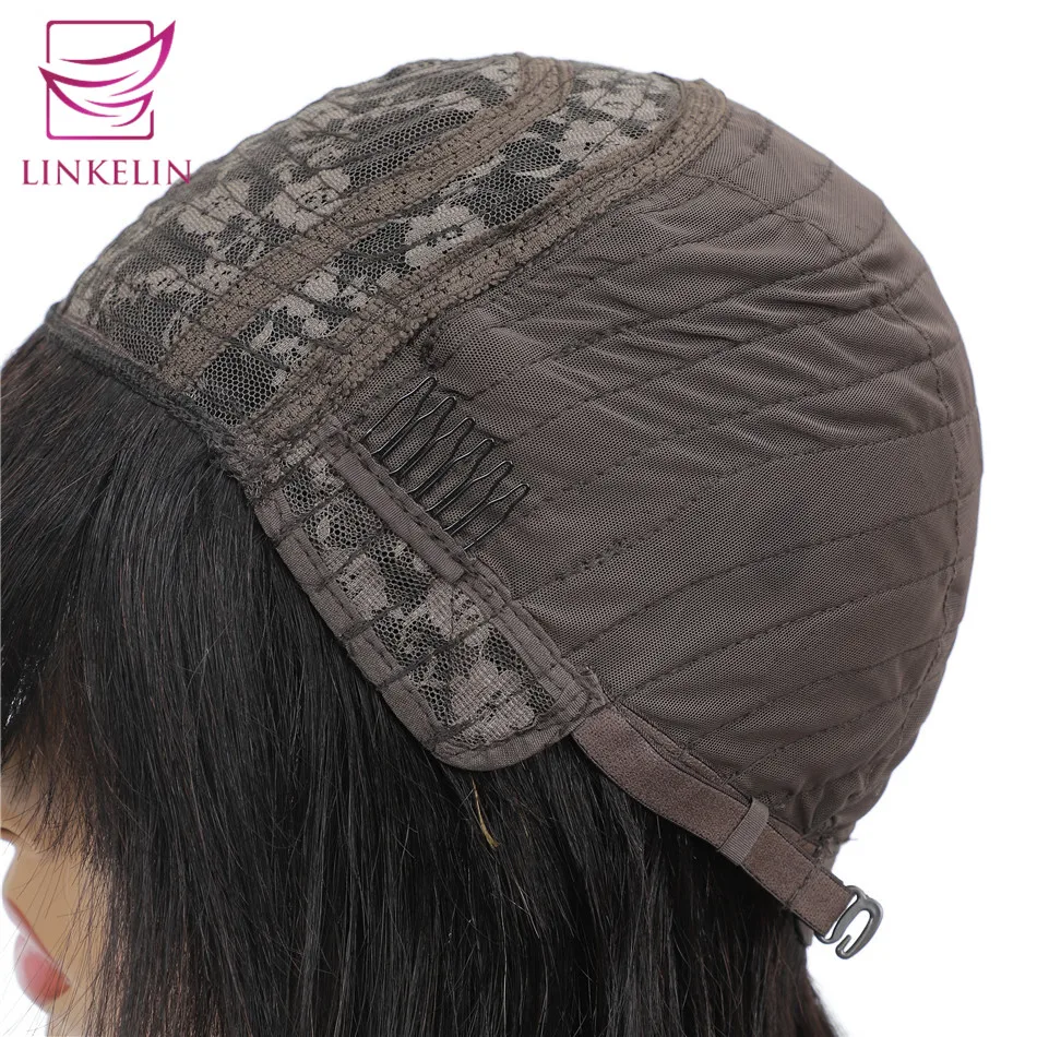 

LINKELIN HAIR Bob Wig With Bang Deep Wave Brazilian Remy Human Hair Bob Wig Full Machine Made Wigs 8"-16" Bob Wig Human Hair