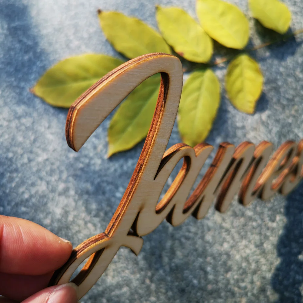 Деревянный настенный знак с именем ребенка персонализированный шрифт для