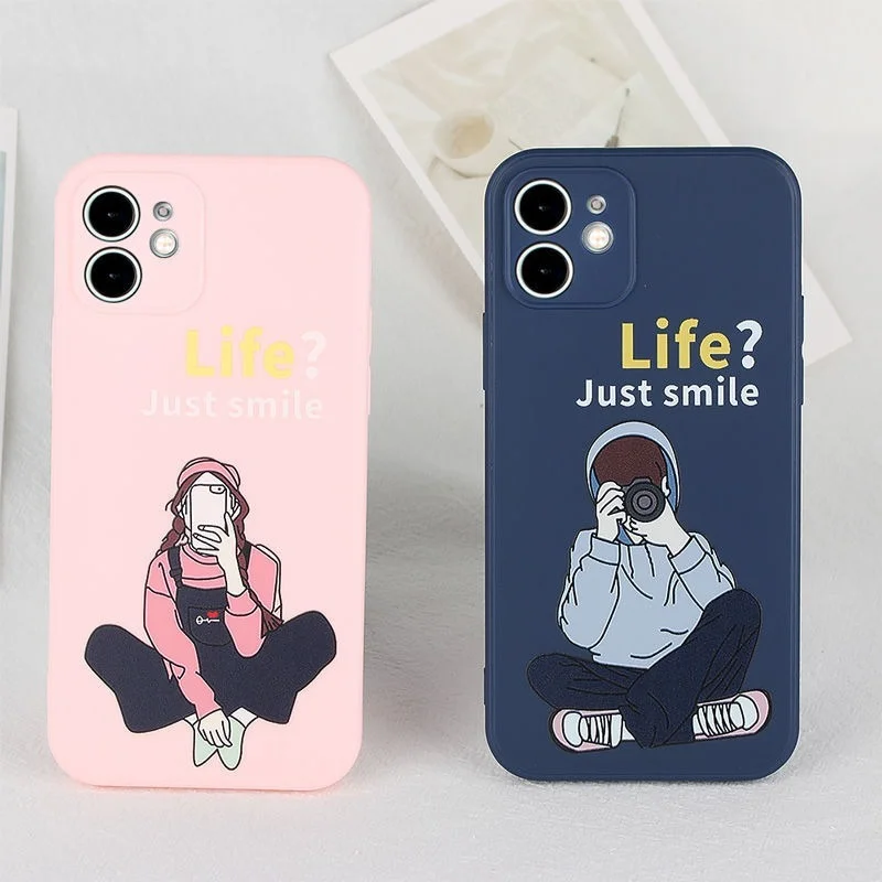 

Couples Apple 11 phone case iPhone 12ProMax tide x/xr/xs/6/6s/7/8Plus cartoon