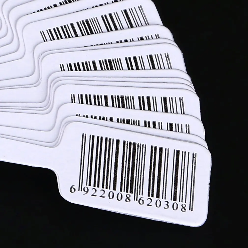 100pcs blank barcode sticker on discount tag paper jewelry label silver handwriting New | Наручные часы