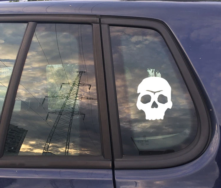 Удивительный белый череп Виниловая наклейка на автомобиль для дизайна