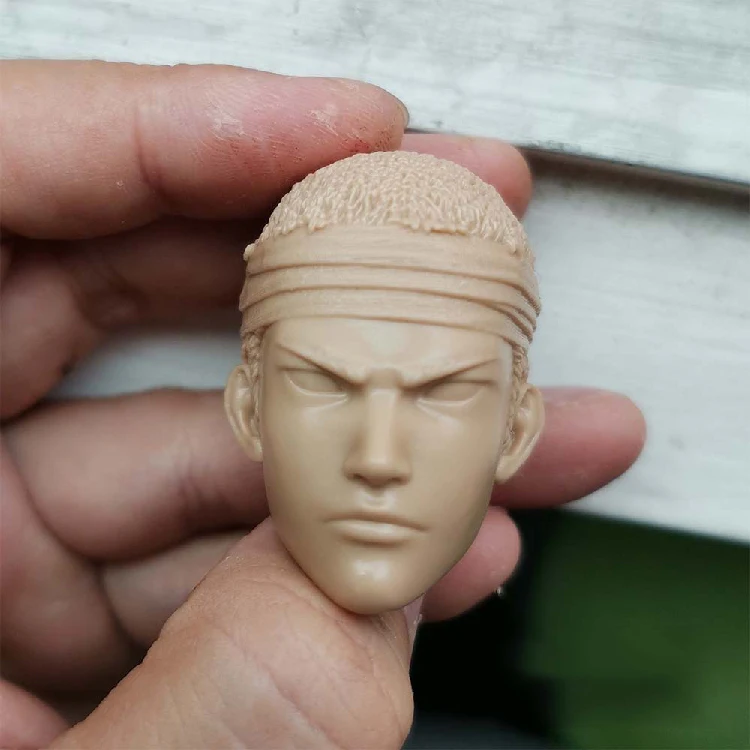 1/6 г. Неокрашенная голова Hanamichi Sakuragi с ремешком мультяшная версия для 12-дюймовых