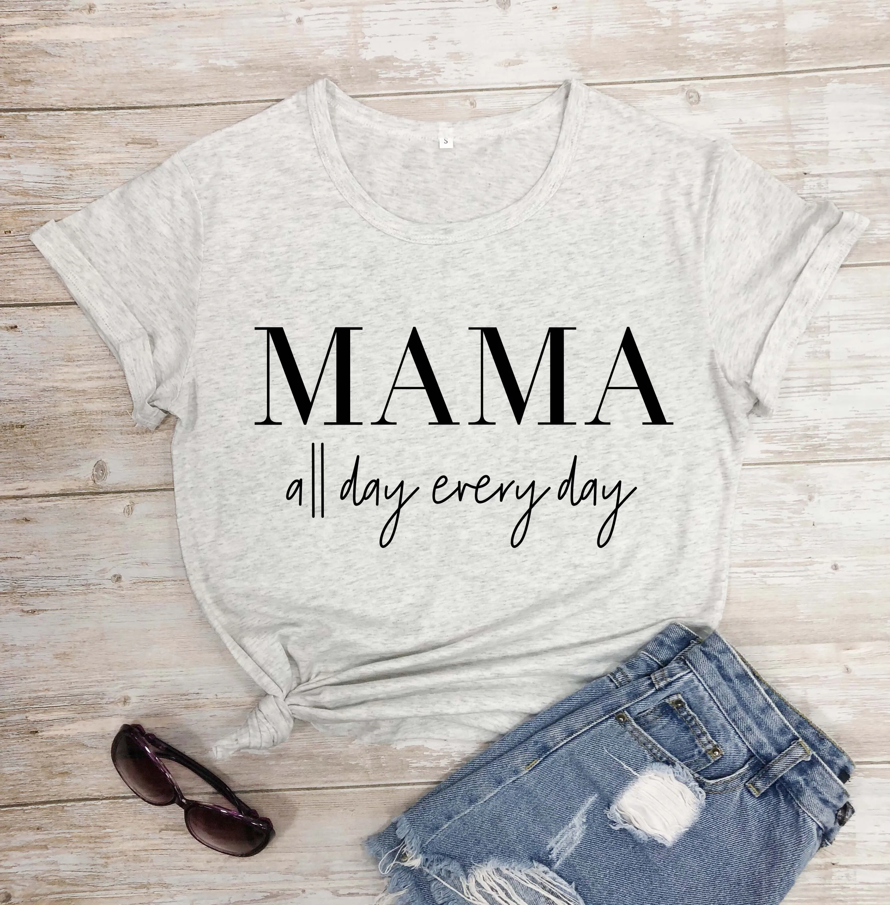MAMA all day every/футболка Tumblr 90 s, повседневная хипстерская футболка унисекс, стильный топ с короткими рукавами, верхняя одежда с надписью Mama, модная футболка для девочек