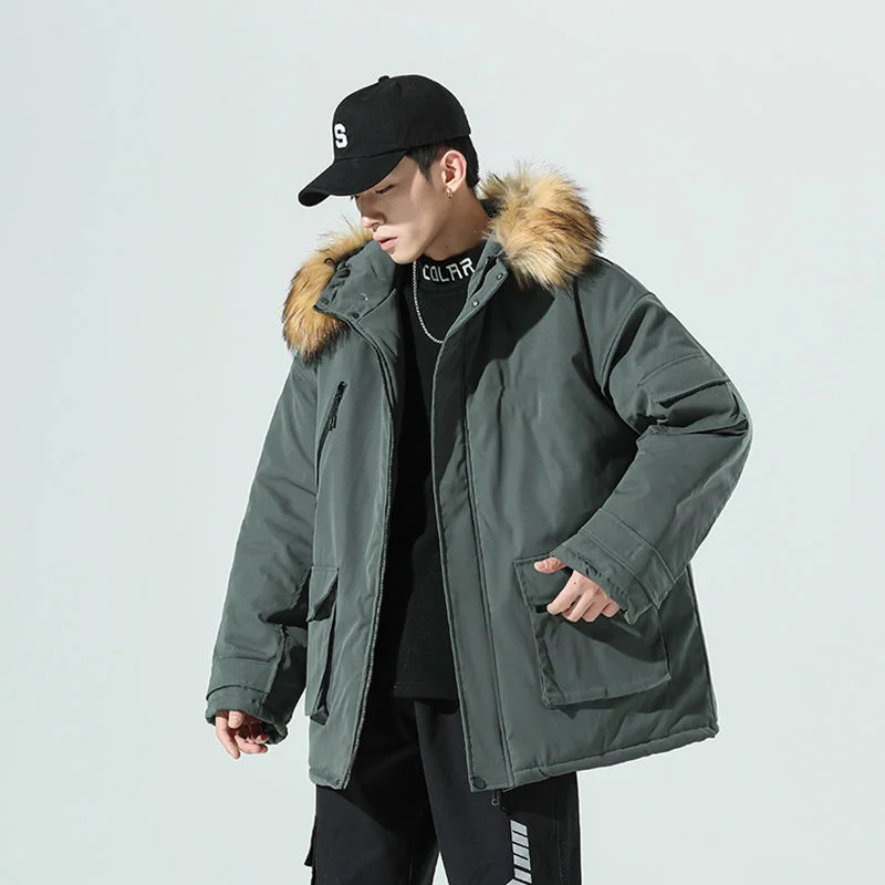 Парка мужская зимняя с х/б подкладкой капюшоном B386