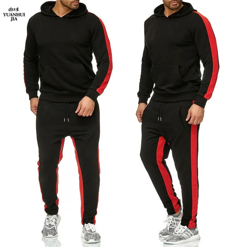 Зима 2020 новый спортивный костюм мужская повседневная черная спортивная одежда в