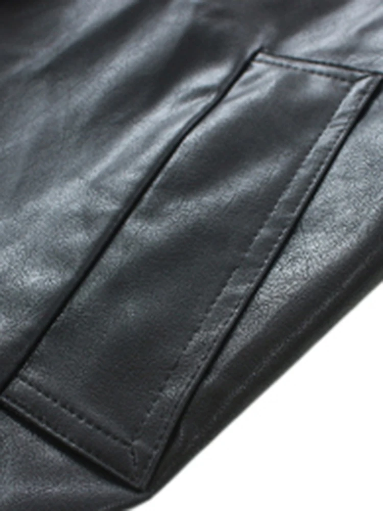 Lautaro Осенний длинный оверсайз черный кожаный плащ для женщин с длинным рукавом