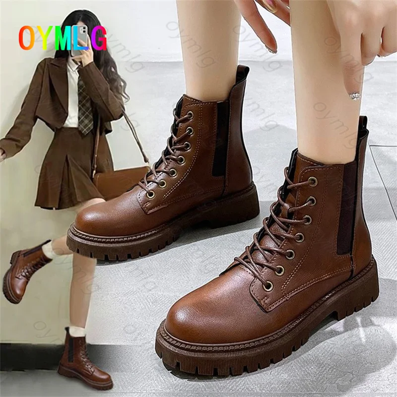 

Retro style Martin boots women's 2021 autumn winter new side zipper low heel round toe short boots shoes for women boots women