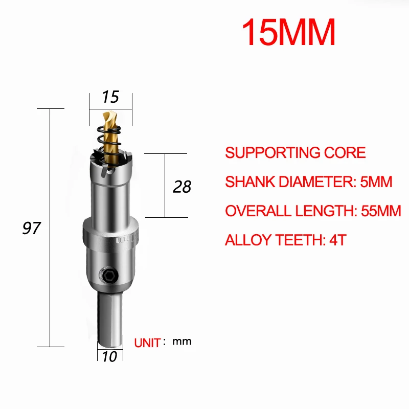 15mm 14-75 мм YG10X твердосплавный сверлильный нож для резки комплект для отверстия алюминиевый сплав железная пластина из нержавеющей стали 1 шт - Цвет: 15mm