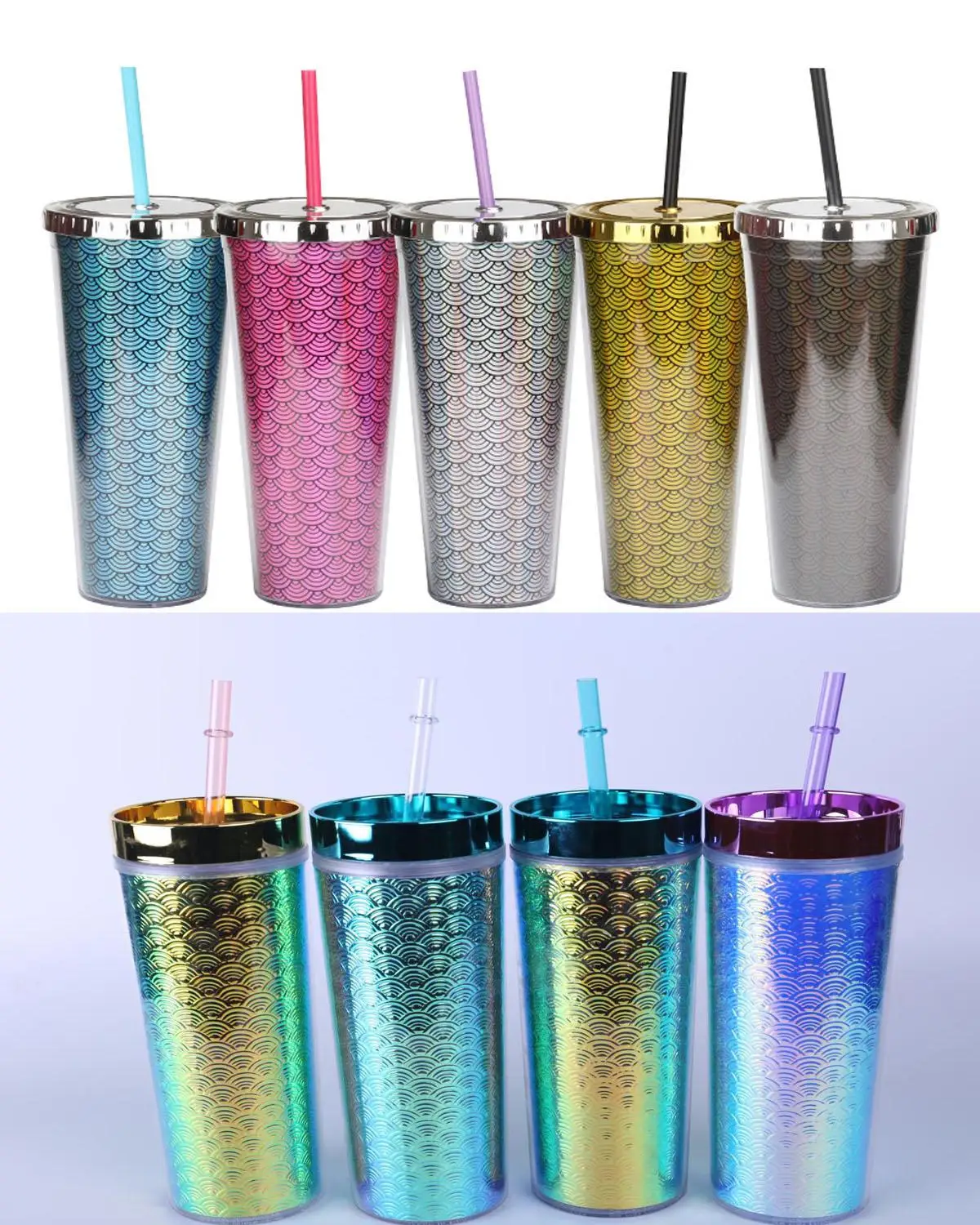 Летняя чашка с изменением цвета стеклянная двухслойная многоразовая