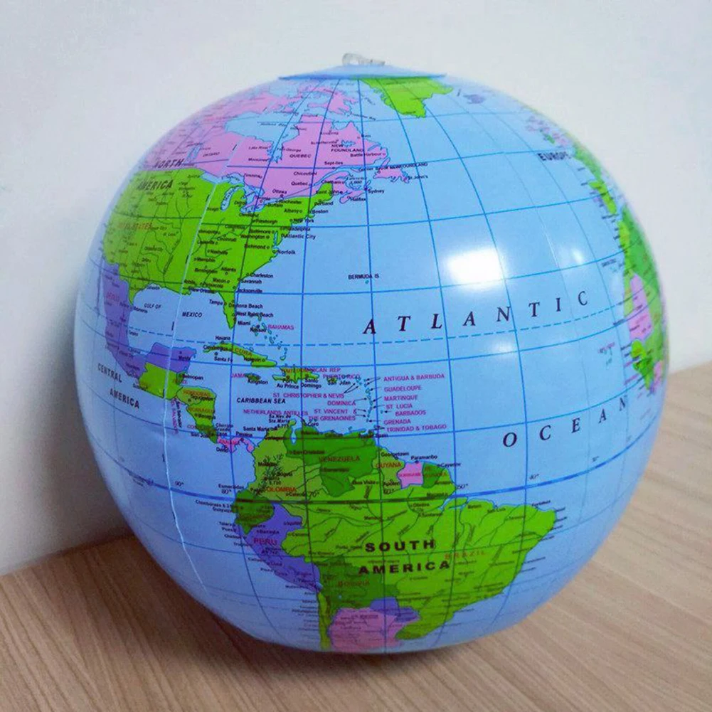 30cm Inflatable World Globe Earth Map Ball Educational Supplies Ocean Kids Learning Geography Toy глобус | Канцтовары для