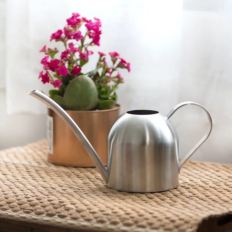 

500ML Long Mouth Watering Can Stainless Steel Watering Pot Garden Flower Plants Watering Cans Kettle Gardening Irrigation Tool