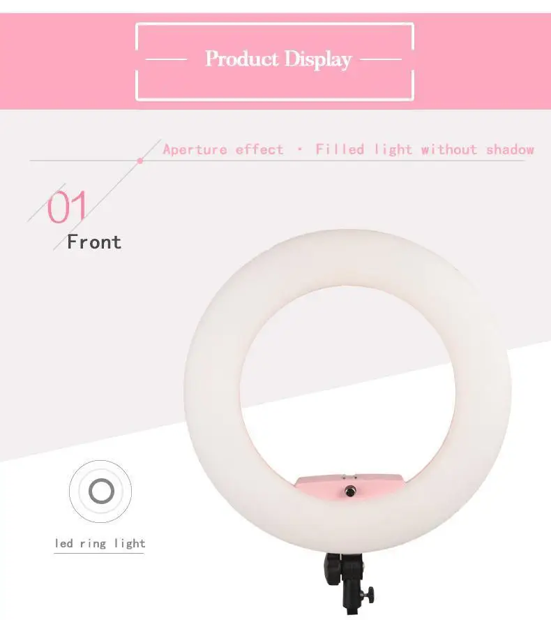 

Yidoblo FD-480II Pink Bi-color Studio Ring Light with bag LED Video Light Lamp Photographic Macro Lighting 5500K 480LED Lights
