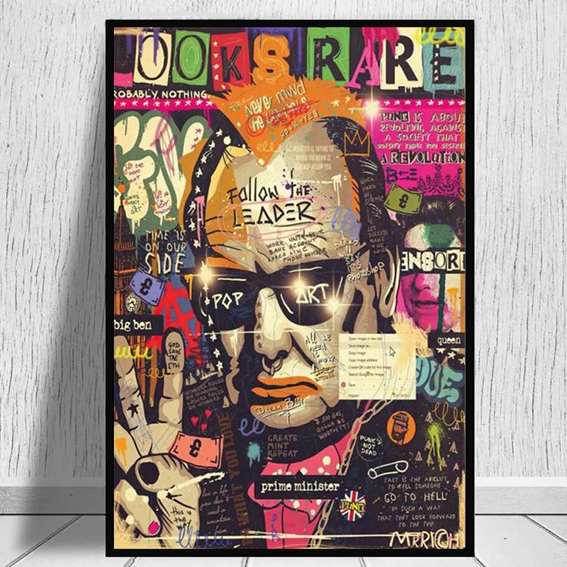 Абстрактная Картина на холсте граффити настенное искусство знаменитость