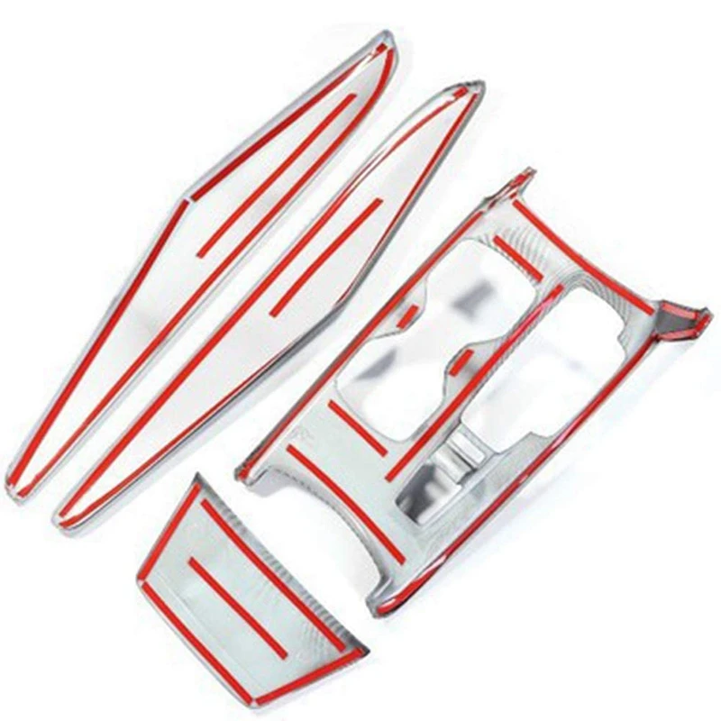 

4PCS ABS Carbon Fiber Car Interior Water Cup Holder Console Gear Shift Panel Cover Trim for Honda Accord 10Th 2018-2020
