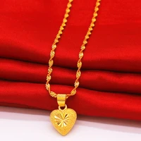 mini heart pendant necklace 18k gold classic style womens neck chain