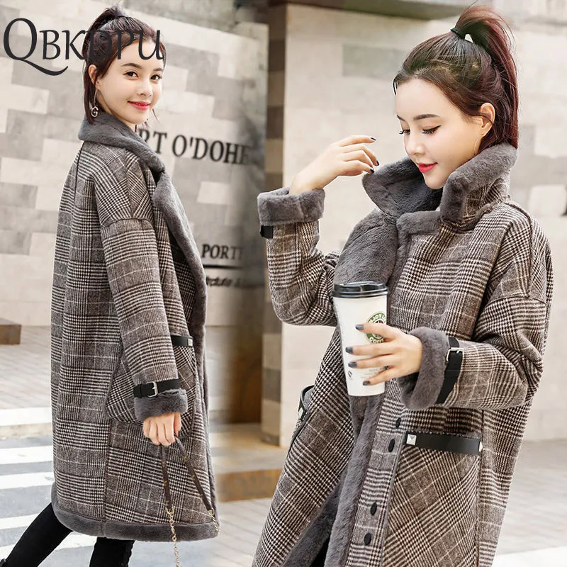 Зимнее бархатное утепленное шерстяное пальто для женщин винтажная Шерстяная