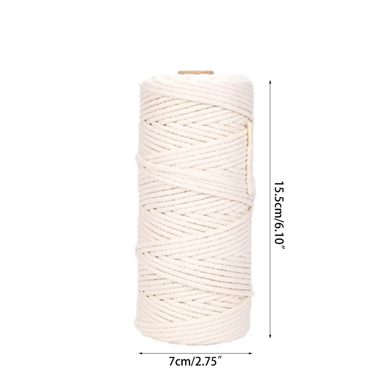 

Macrame Cord Kit Natural Cotton Rope Wood Beads Ring Wooden Sticks for Craft DIY