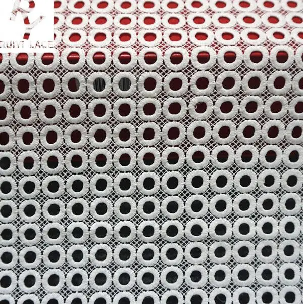 

5Yards Circle Hollow Nigerian Lace Fabrics For Wedding Dress White African Cord Lace Fabrics French Guipure Lace Sewing Material