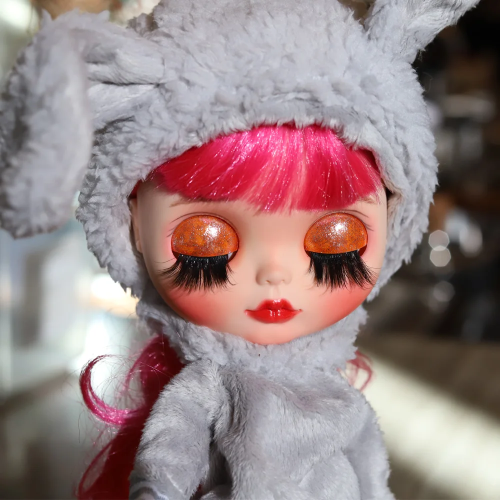 

Кукла Neo Blyth NBL 1/6 BJD с матовым лицом и большими глазами, кукла ручной работы с розовыми волосами