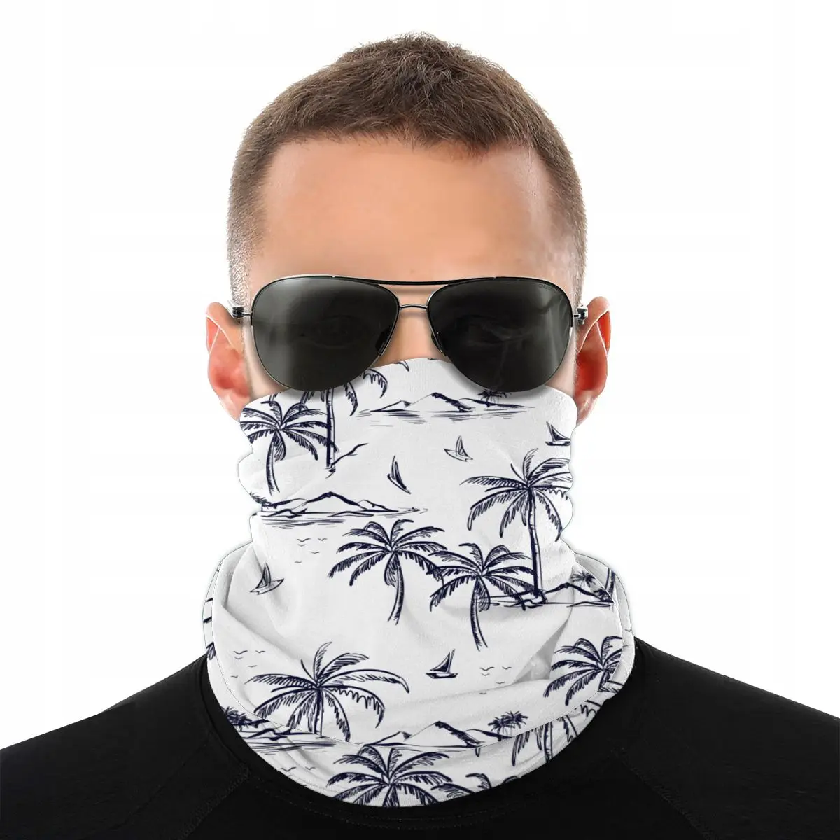 

Coconut Tree Tropical Scarf Half Face Mask Men Women Fashion Neck Gaiter Balaclava Bandanas Windproof Headwear Cycling Hiking