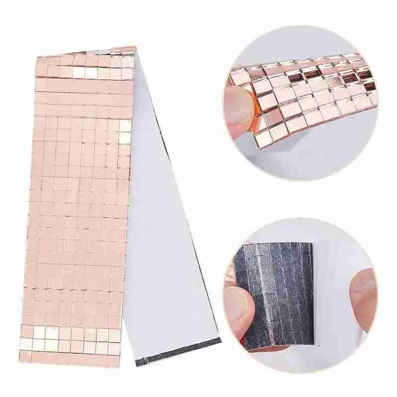 

Glass Mosaic Craft Acrylic Wall Sticker 1pc Self-adhesive Glass Tiles Mosaic Real Stickers Wall Square Mirror Mini Glass G8B1