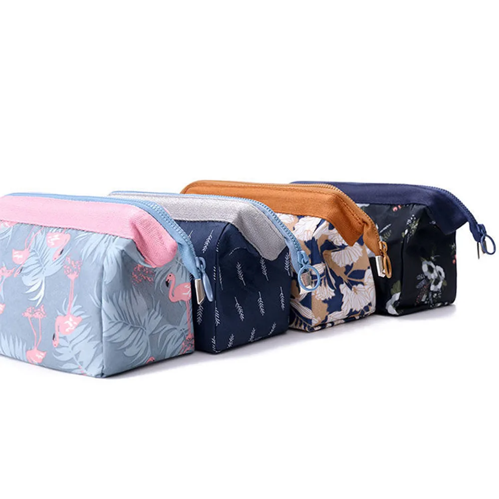 Косметичка с изображением животных фламинго женская косметичка для девочек
