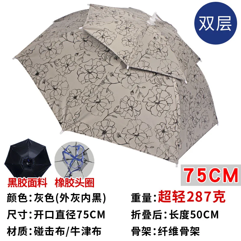 en Ucuz Rüzgar Geçirmez Güneş Kafa şemsiye çift Balıkçılık Veranda şemsiye şapka Mini Açık şemsiye Playa Plegable Ev ürünleri BE50WC