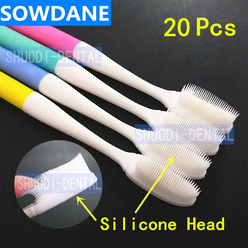 20 шт. зубная щетка для чистки зубов отбеливающая силиконовая головка гелевая