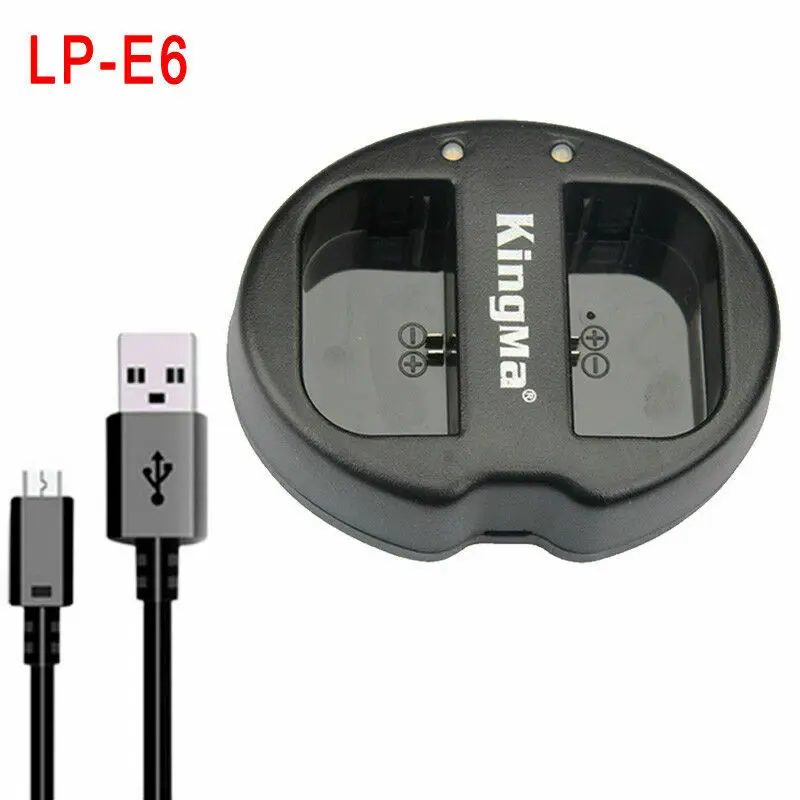 

USB LP-E6 Dual Channel Battery Charger For Canon 5D2 5D3 5D4 70D 60D 80D 7D 5DR 5DS Digital Camera Car Charger Home Charger