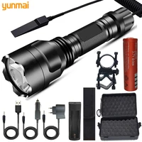 xhp 50 led flashlight tactical flashlight torch 5 shockproof hard defense c8 hunting aluminum black t6 3800 camping light yunmai