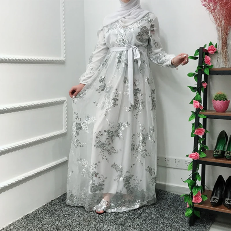 Мусульманское высококачественное кружевное платье Abaya в турецком стиле