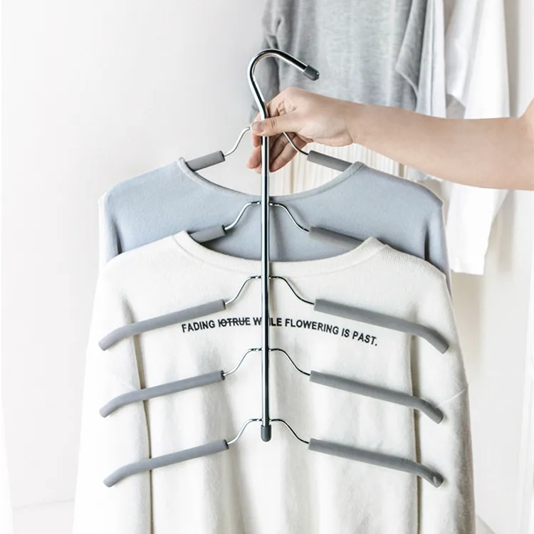 Многофункциональная блузка рубашка Дерево Вешалка 5 слоев Нескользящая вешалка