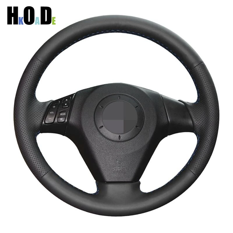

Steering Wheel Cover For Mazda 5 Mazda 3 Mazda 6 2003-2009 DIY Hand-Stitched Black Genuine Leather Auto Steering-Wheel Cover